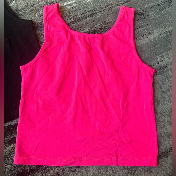 Basic Layering Tank Tops In Hot Pink/Black - Picture 3 of 6